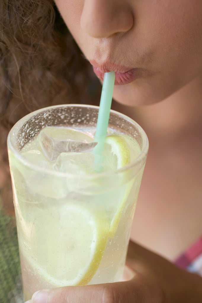 Woman Drinking Lemonade